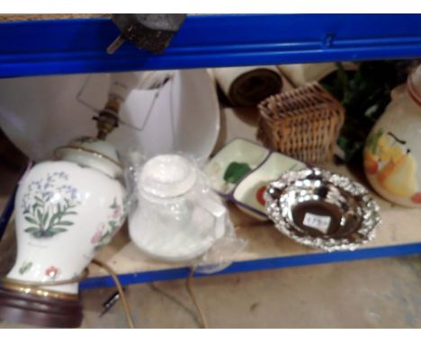 Mixed items, including a floor lamp, Rumtopft and an artificial plant. Not available for in-house P&amp;P