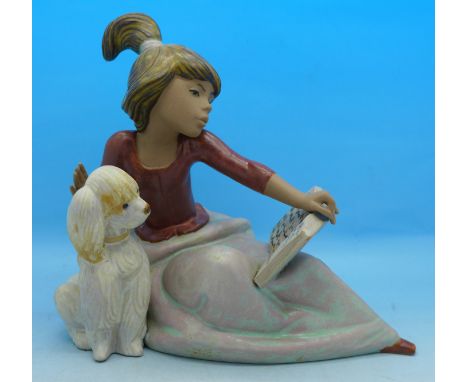 A Lladro figure, girl with poodle