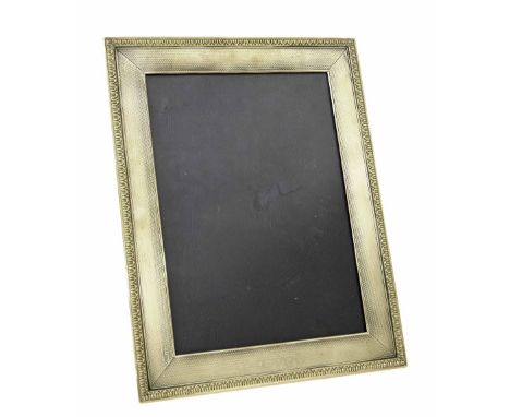 Asprey & Co. silver rectangular photograph frame with engine turned decoration, London 1923, 9" x 7"