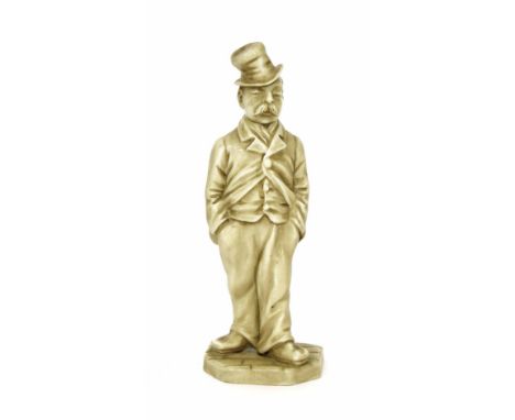Royal Worcester porcelain figure 'Man in a Top Hat' modelled by Freda Doughty, puce factory mark no. 440, 6" high