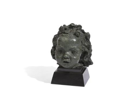λ SIR JACOB EPSTEIN (BRITISH 1880-1959)EIGHTH PORTRAIT OF PEGGY JEAN (WITH CURLY HAIR AT 2 YEARS 4 MONTHS)Bronze with a dark 