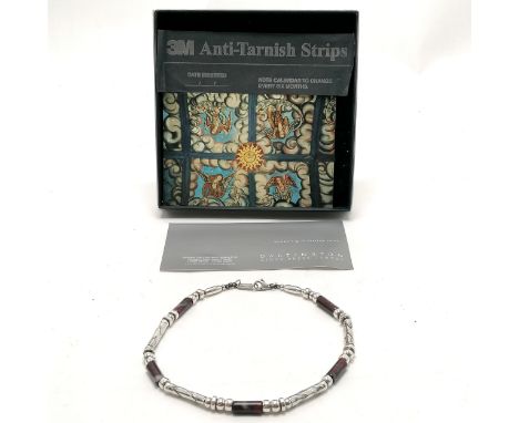 Anne Farag hallmarked silver &amp; bead necklace in original retail box - 36cm