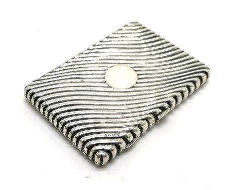 1887 silver card case by Stokes &amp; Ireland - 10cm x 7.5cm &amp; 98g total weight ~ slight dents