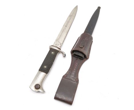 German military E.u.F. Horster Solingen bayonet in original scabbard with original leather frog - 35cm total length