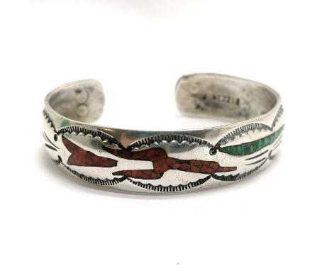 Native American Navajo unmarked silver bangle by Jimmie Nezzie - 6cm across &amp; 23g total weight ~ signs of wear