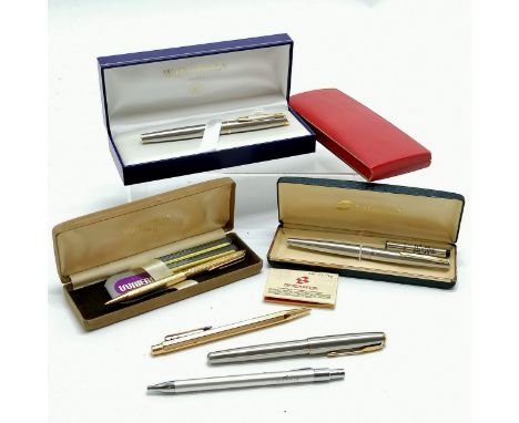 Qty of boxed pens inc Waterman, Caran D'ache &amp; Sheaffer T/W a Concord pen