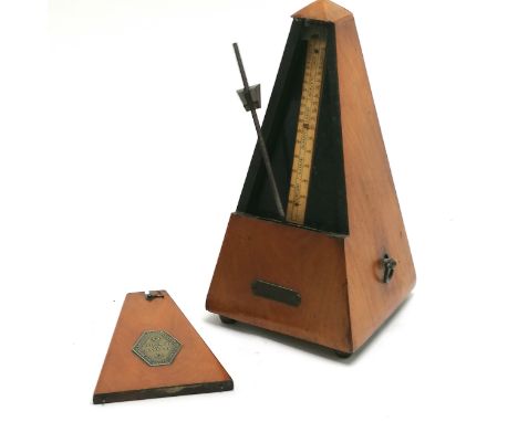 Maelzel antique metronome in mahogany case - 22cm high &amp; running at time of listing