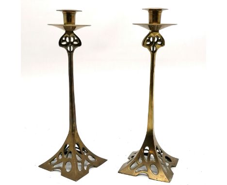 Art Nouveau style pair of candlesticks - 36.5cm high