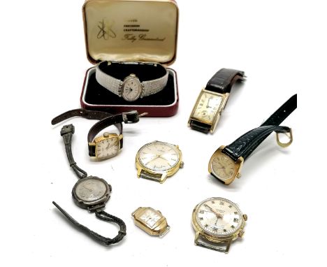 8 x vintage mechanical wristwatches inc Sekonda alarm, Roamer, silver cased Texa etc - all for spares / repairs