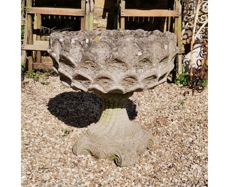2 part circular pedestal planter - 50cm diameter x 52cm high