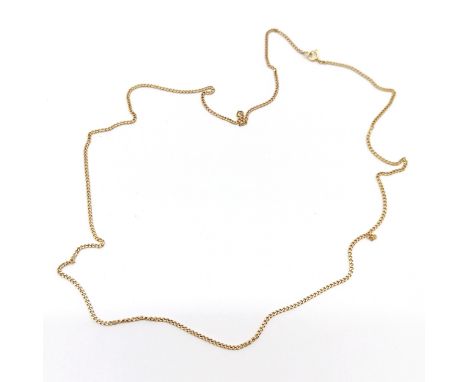 9ct marked gold filed curb link 54cm neckchain - 3.5g ~ has old repair to end ring