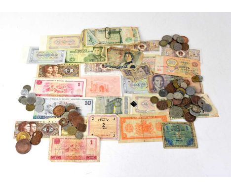 A quantity of mixed British and world coinage, to include a George III cartwheel penny, English pre-1947 silver coinage, copp