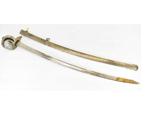 A 19th century light cavalry sword with decorated curved blade, marked 'Solingen' within the pattern, also marked 'Wester &am