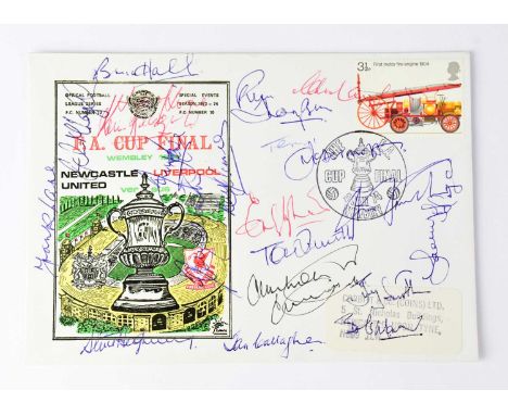 LIVERPOOL FOOTBALL CLUB; a Newcastle v Liverpool Cup Final 1974 first day cover bearing numerous signatures, including Kevin 