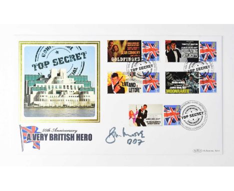 JAMES BOND; a first day cover bearing the signature of Roger Moore.Condition Report: We have not authenticated these signatur