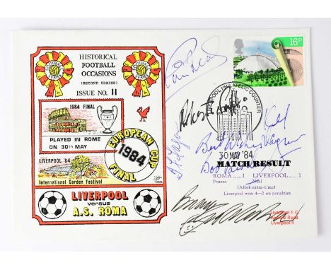 LIVERPOOL FOOTBALL CLUB; a European Cup 1984 first day cover bearing several signatures including Bruce Grobbelaar and Phil N