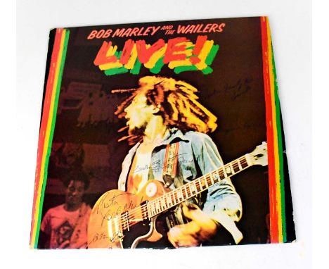 BOB MARLEY &amp; THE WAILERS; 'Live' LP, cover bearing signatures of Bob Marley, Rita Marley, Alan Cole, Tyson Downey, Carlto