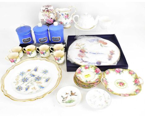 Various mixed decorative pottery to include Royal Worcester 'Evesham' pattern cake knife and cake tray, both boxed, Masons 'B