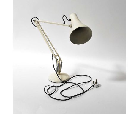 A white Anglepoise lamp.