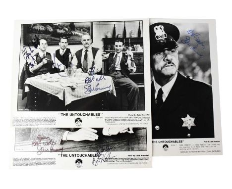 THE UNTOUCHABLES; five black and white promotional photographs for the film, three bearing various signatures including Charl