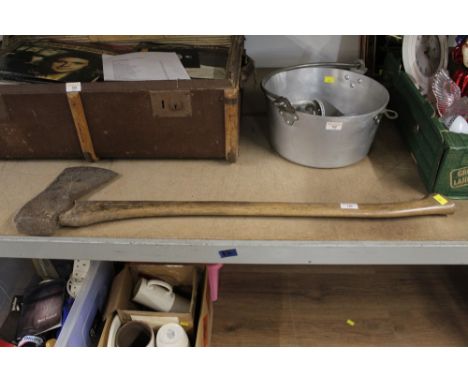 A vintage axe with wooden handle 