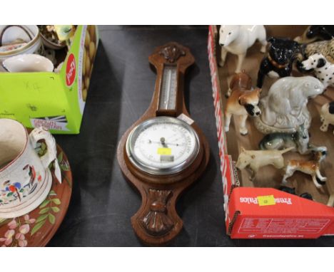 A 20th century oak aneroid barometer 