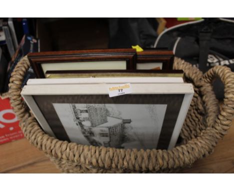 Basket of mixed pictures - Cumbrian related sheep print etc