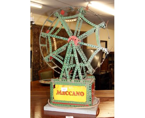 Vintage Meccano big wheel with light to the base (not tested)