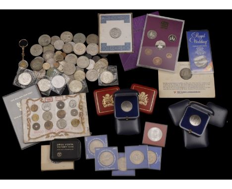 Miscellaneous, World coins, in silver (21), base metal (73); together with a banknote [Lot]. Varied state; some in mint packa