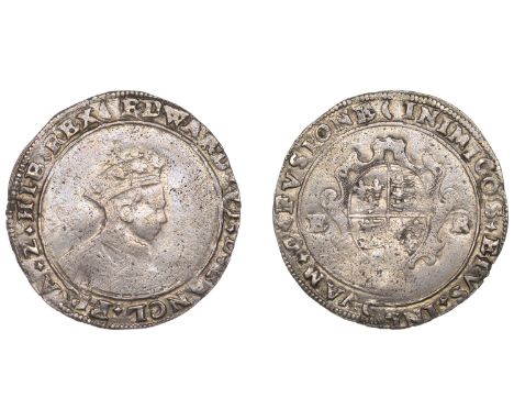 Edward VI (1547-1553), Second period, 6 oz. issue, Shilling, undated, Durham House, mm. bow, Durham House bust 2, normal lege