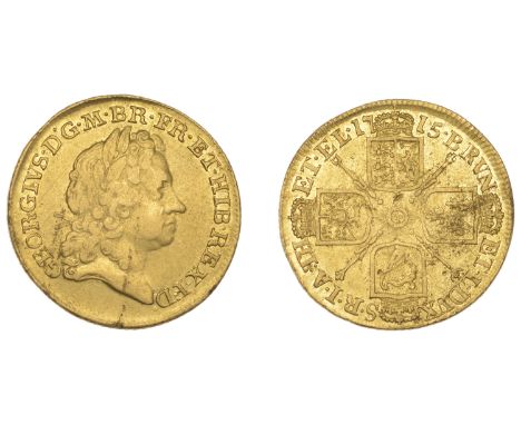 George I (1714-1727), Guinea, 1715, third bust (EGC 503; S 3630). Light scratch behind head, otherwise good very fine, some r