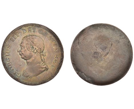 George III (1760-1820), Bank of England, A uniface bronze striking of the obv. for a Pattern Dollar, laureate bust left with 