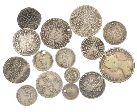 Henry VIII, Second coinage, Groat, Tower, mm. rose, bust D, saltires in fork ends, 2.57g/7h (S 2337E); together with other si