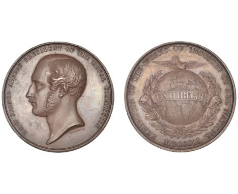 Great Exhibition, Hyde Park, 1851, Exhibitor’s Medal, a copper award by W. Wyon, bust of Prince Albert left, rev. dove atop g