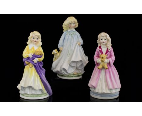 Royal Doulton Limited Edition and Numbered Hand Painted Trio of Porcelain Figures (3). 1. Faith - style one HN 3082, designer