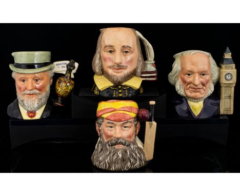 Royal Doulton Small Limited and Numbered Edition Handpainted Character Jugs (4) in total. All jugs in mint, first quality con