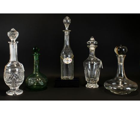 A Collection of Top Quality  Cut Glass &amp; Lead Crystal Decanters of various sizes and shapes.  Five in total, all free fro