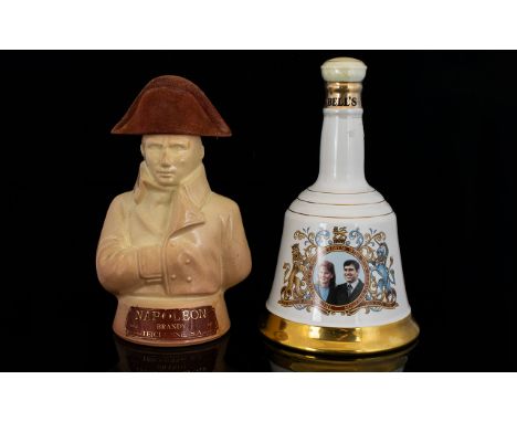 A Fine Quality Figural Bottle of Napoleon Brandy by Teichenne S A 750 cl seal in tact. Plus a Bells Scotch Whisky Commemorati