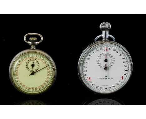 Two Plated Stop Watches The first with white dial marked 'Excelsior Park' dia 57mm. The second, marked to movement 'Aristo' i