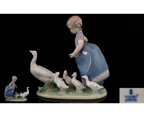 Lladro Hand Painted Porcelain Figure. ' Hurry-Now ' Model No 5503. Sculptor Antonio Ramos Issued 1988-1991. Height 8 Inches -