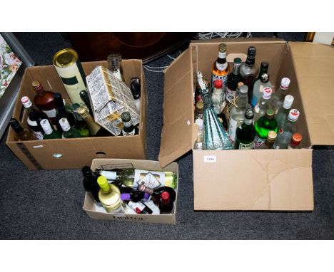 A Collection of Assorted Bottles of Alcohol, including miniatures. Includes wine, Cava, Castillo Perelada, Pernod, Martini Ro