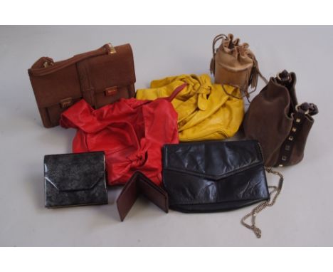 A Collection of Vintage HandBags. To include a 'Cartier' leather wallet, 'Charles Jourdan' bag and various other bags for dif