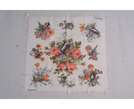 A Vintage Silk 'Jacqmar' Scarf.   With floral print 34" x 34". (1)