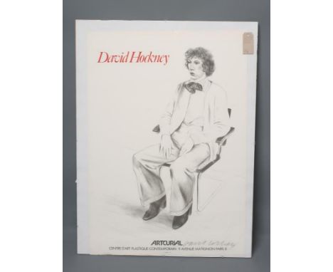 DAVID HOCKNEY (b.1937), "Artcurial", Poster for Paris 1979 Exhibition and featuring a reproduction of a drawing of Gregory Ev