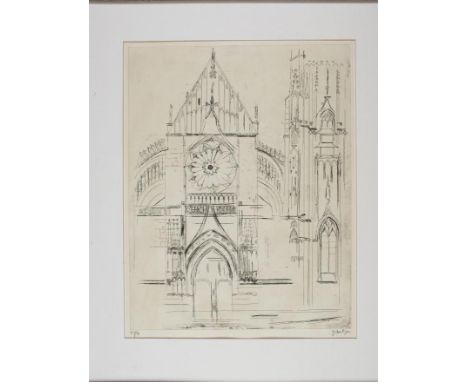 JOHN PIPER (1903-1992), "Clemency Burgundy", etching, limited edition 22/50, signed in pencil, inscribed Ian McVatie? Weston?