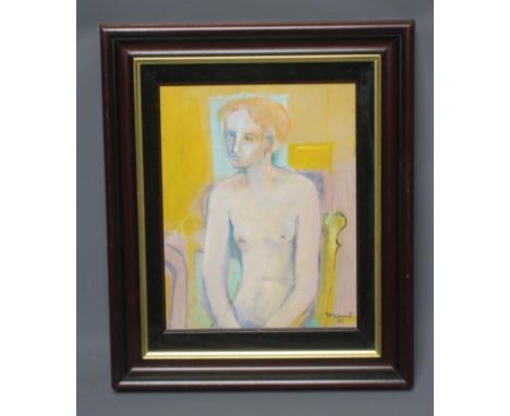 TREVOR EDWARDS (Contemporary), "Young Man", oil sketch on board, signed and dated (19)99, 12 1/2" x 10", stained frame (Est. 