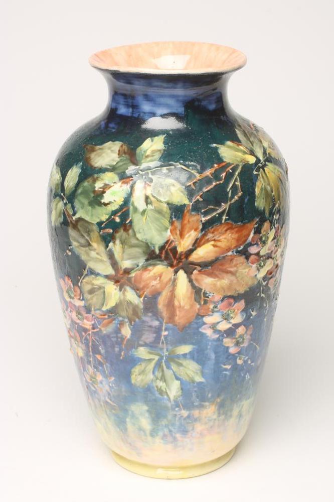 A BRETBY POTTERY VASE, early 20th century, of flared rounded