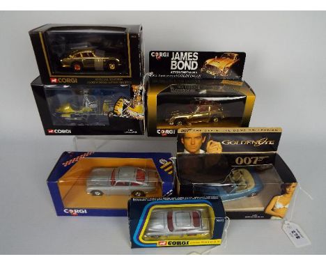 Corgi - A collection of 6 x boxed James Bond vehicles including # 96645 Goldfinger 30th Anniversary gold finish Aston Martin,