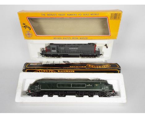 Mainline, Mehano - Two boxed diesel locomotives in different gauges. Lot includes Mehano HO gauge SD-40 Southern Pacific IHC 