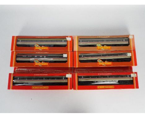 Hornby - Six boxed Hornby passenger coaches in Intercity livery. Lot contains Hornby R.420 Mk3a 2nd Class; R.395 Mk3a 1st Cla